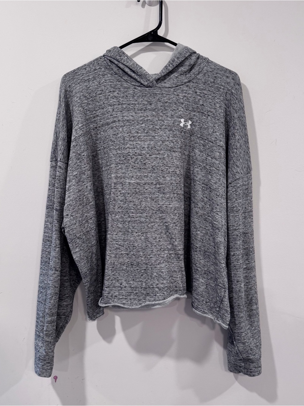 Under Armour Light Gray Knit Pullover Cropped Sweatshirt